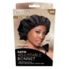 Bonnet Noir Ajustable En Satin (Evolve Luxe) -Super Beaute Boutique bonnet noir ajustable en satin evolve luxe