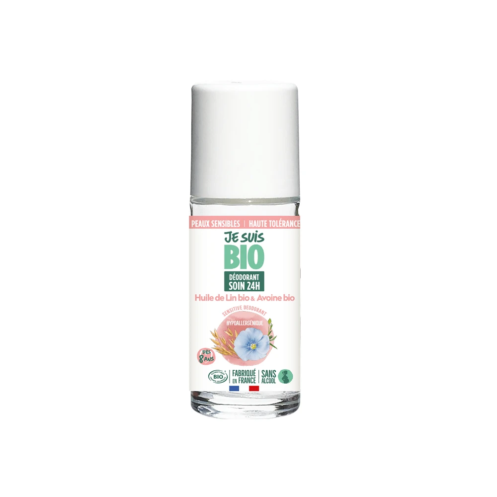 Déodorant Roll-on Hypoallergénique LIN & AVOINE BIO 50ml 1 Déodorant Roll-on Hypoallergénique LIN & AVOINE BIO 50ml