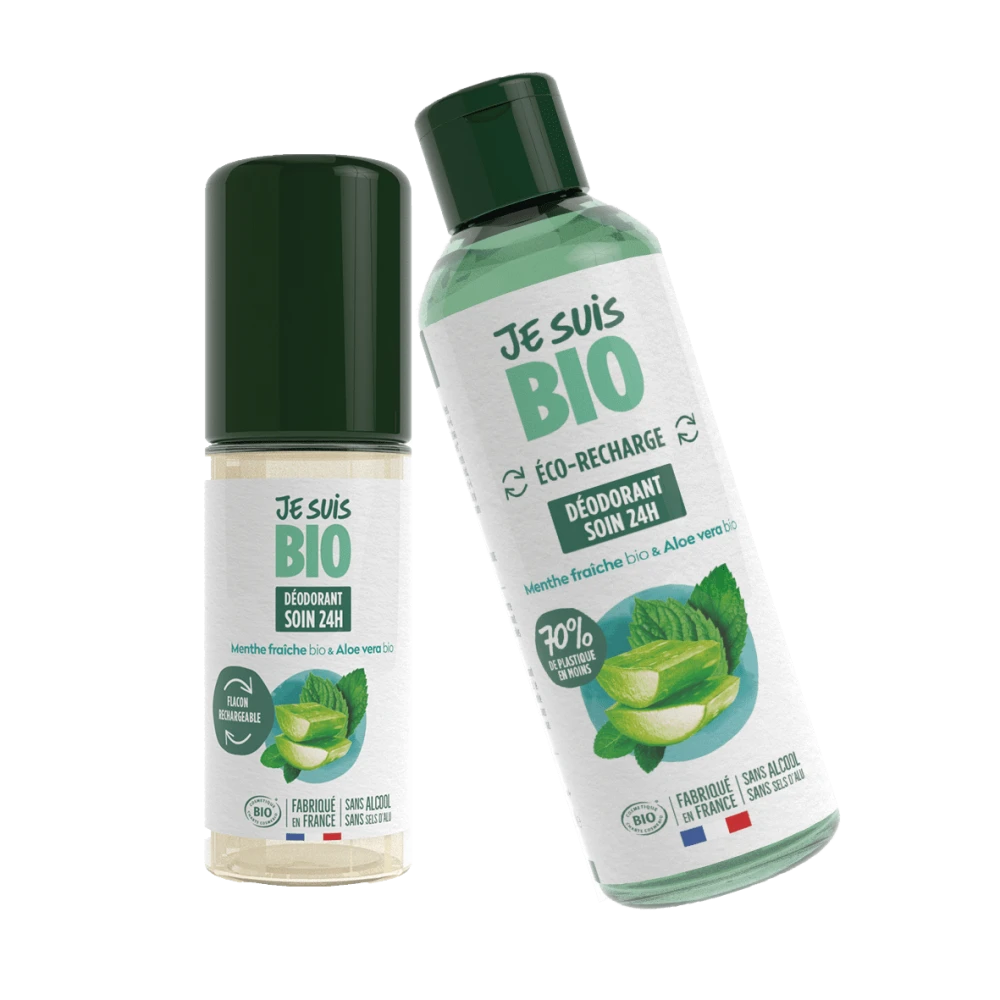 Déodorant Roll-on MENTHE & ALOE 24h Rechargeable BIO 1 Déodorant Roll-on MENTHE & ALOE 24h Rechargeable BIO