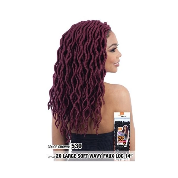 GLANCE Natte 2x LARGE FAUX LOCS WAVY 14" (Loop) 2 GLANCE Natte 2x LARGE FAUX LOCS WAVY 14" (Loop) – Image 2