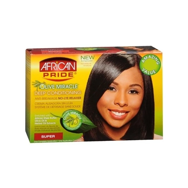 Kit Défrisant Anti-casse Olive Miracle (Super) 1 Kit Défrisant Anti-casse Olive Miracle (Super)