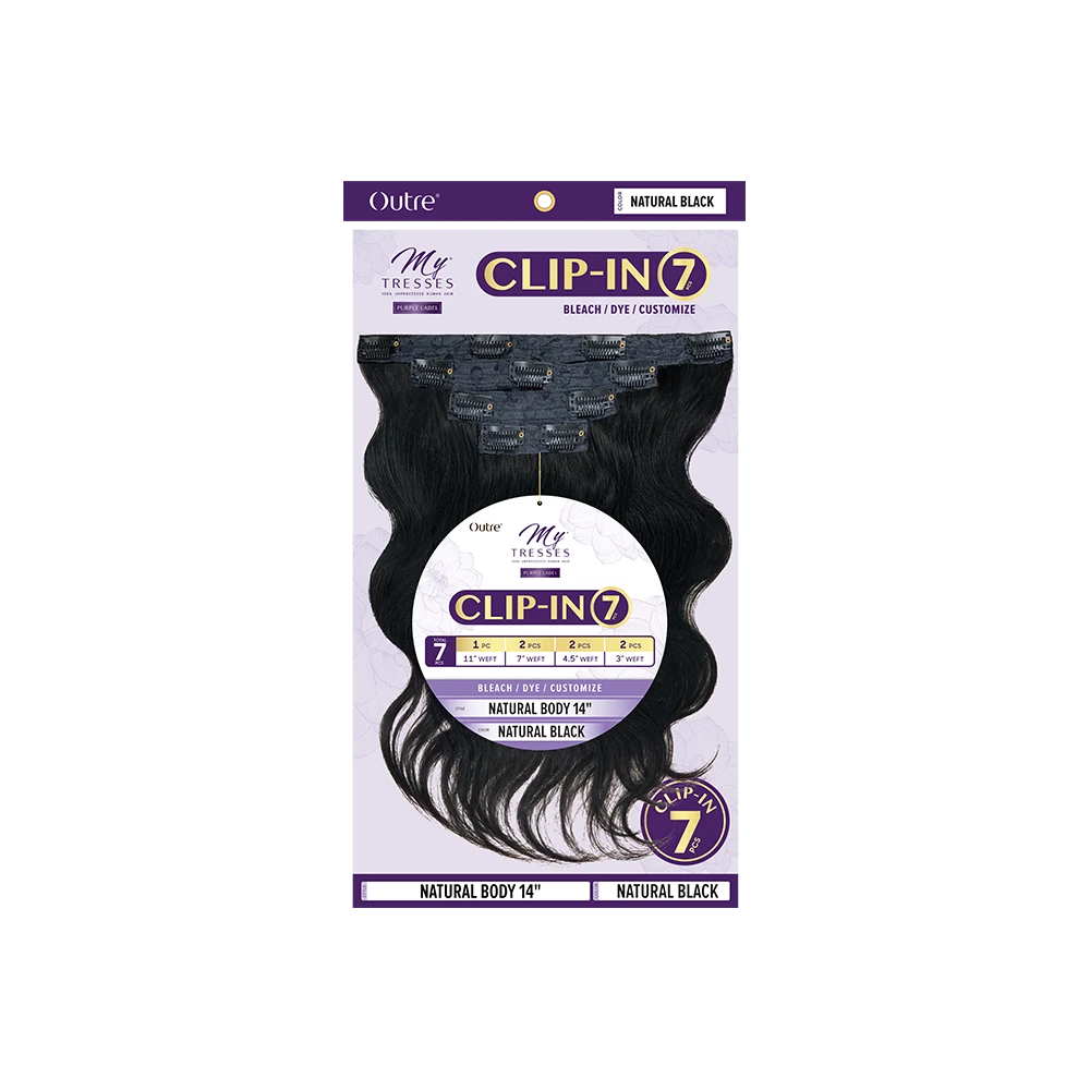 OUTRE Extensions à Clips NATURAL BODY 14'' 7pcs 1 OUTRE Extensions à Clips NATURAL BODY 14'' 7pcs