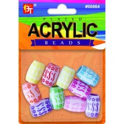 Perles Décoratives Plates à Motif Pour Nattes ACRYLIC 06664