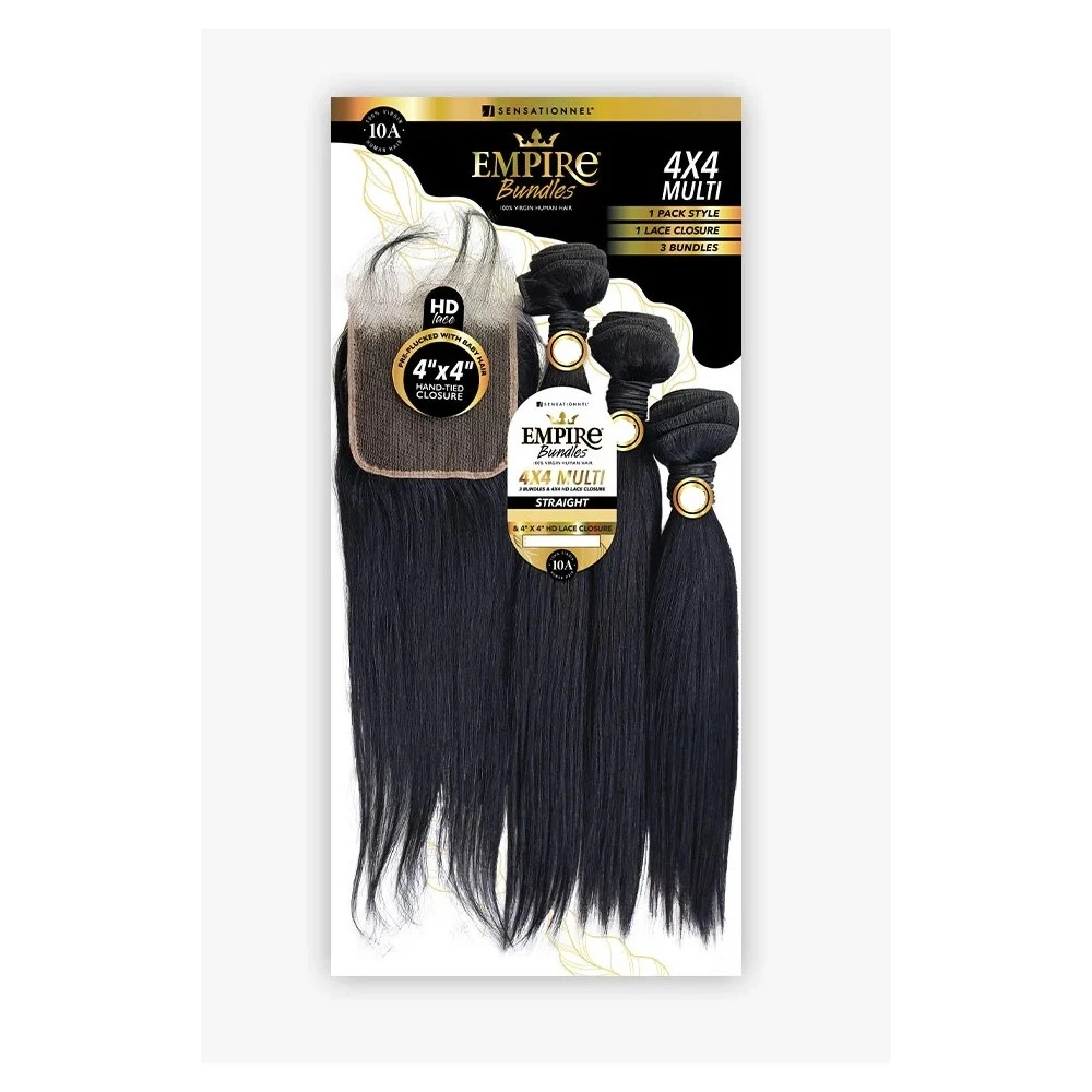SENSAS Tissage 10A STRAIGHT 12", 14", 16"+ HD Closure 3PCS (Empire) 1 SENSAS Tissage 10A STRAIGHT 12", 14", 16"+ HD Closure 3PCS (Empire)