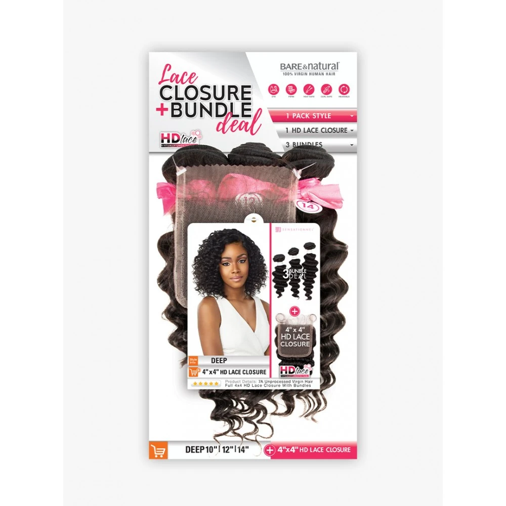 SENSAS Tissage HH DEEP 3PCS 12/14/16"+ HD LACE CLOSURE 2 SENSAS Tissage HH DEEP 3PCS 12/14/16"+ HD LACE CLOSURE – Image 2