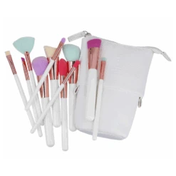 Set De 11 Pinceaux Multicolores à Maquillage + Pochette